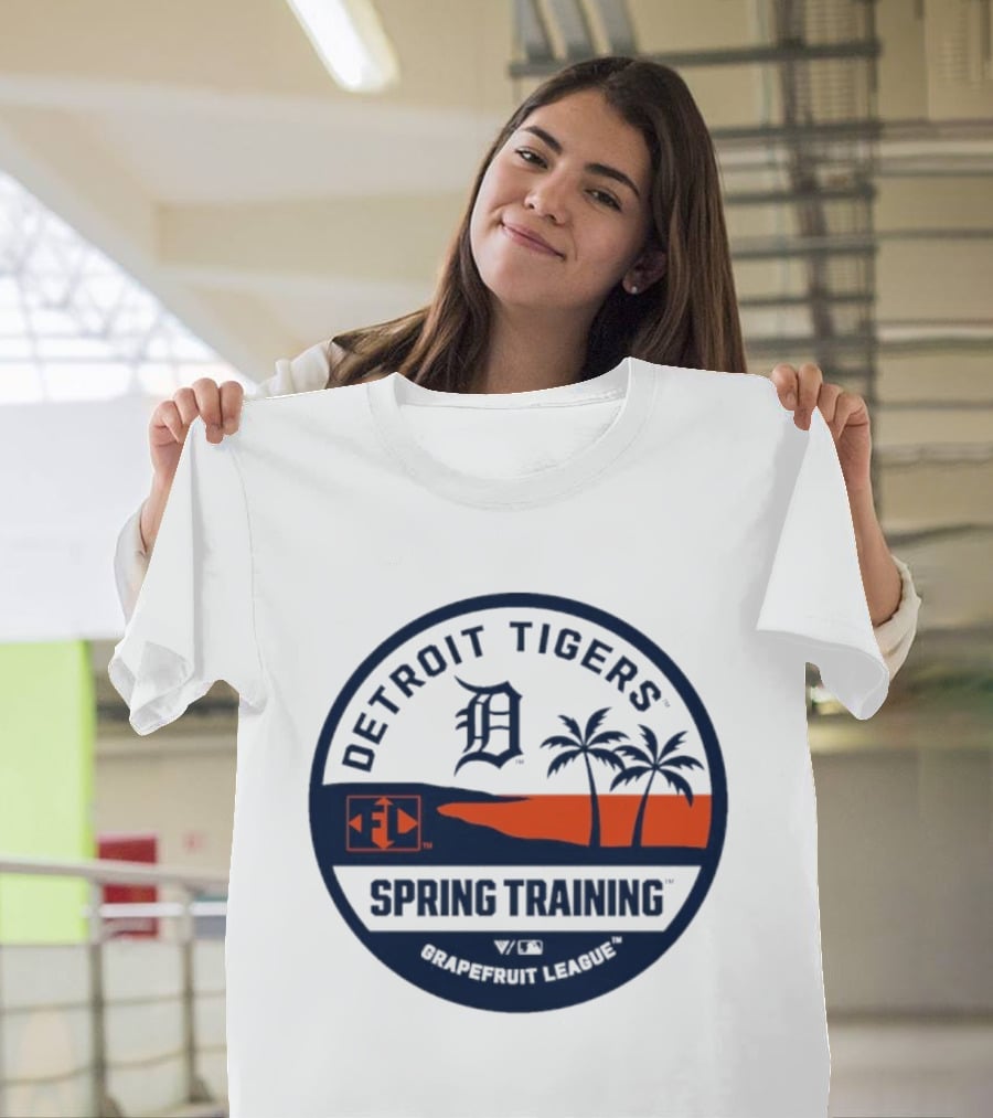 Detroit Tigers Spring Training Luxe Knit Grapefruit League Palm Trees T-Shirt