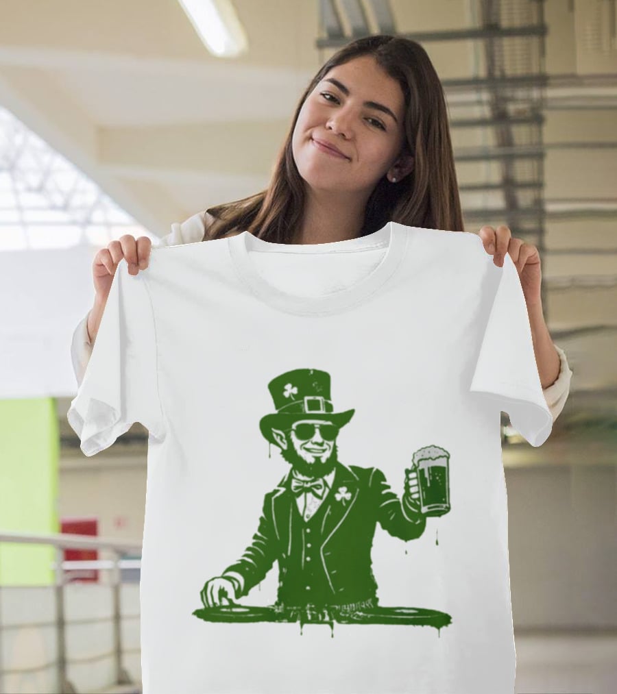 DJ Irish Uncle Sam St Patrick's Day Beer Celebration T-Shirt