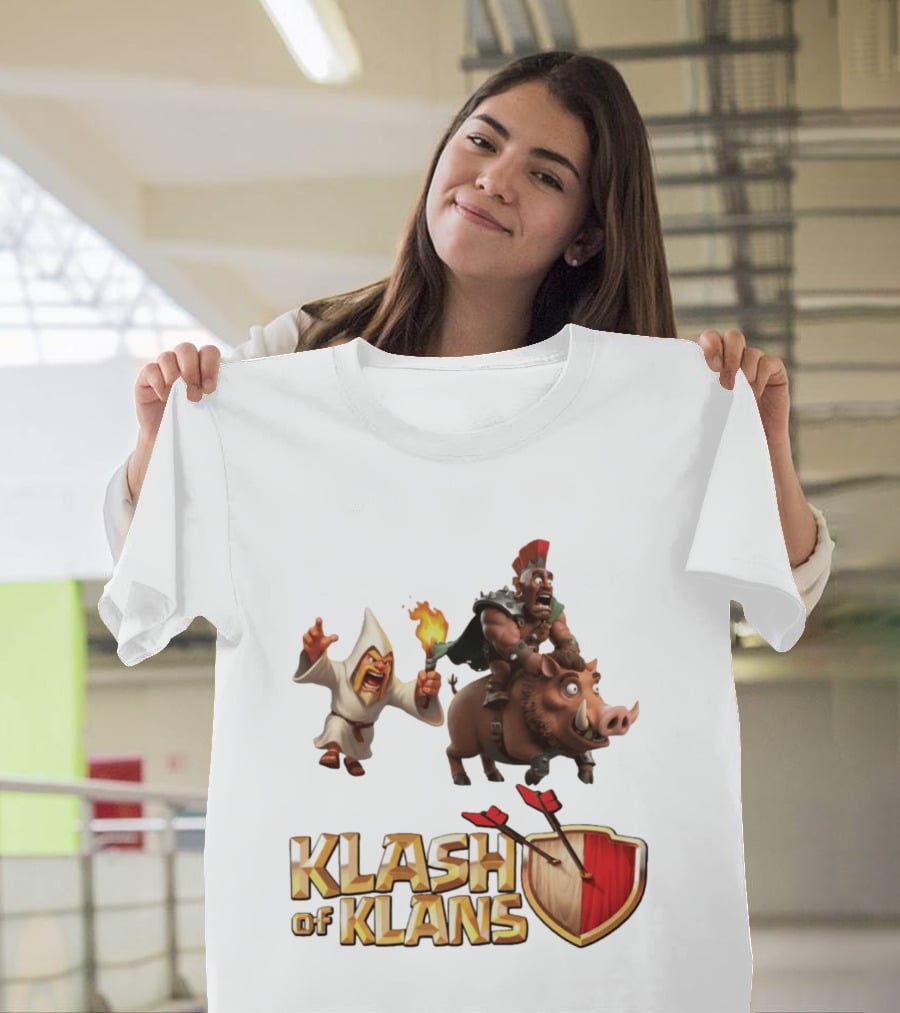 Klash Of Klans Characters With Wizard And Hog Rider T-Shirt