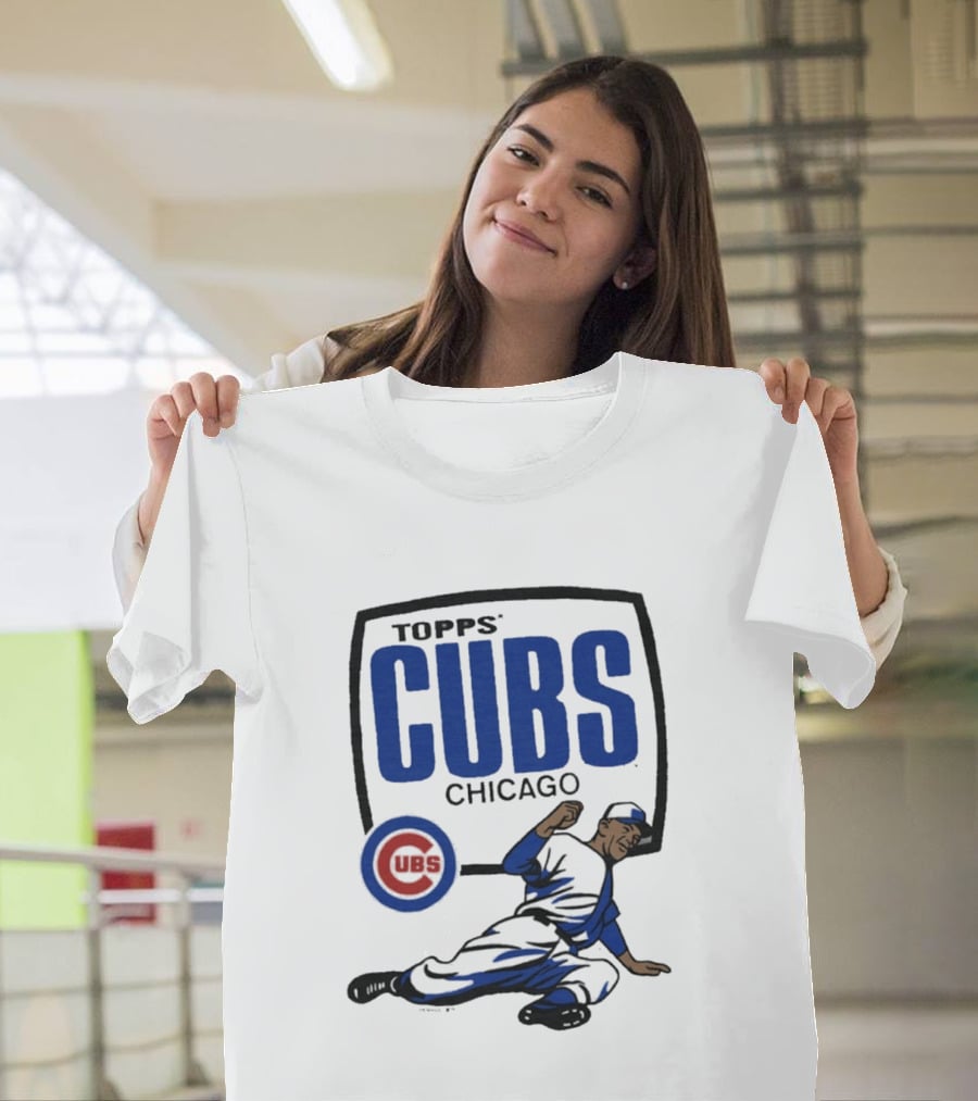 Topps CUBS Chicago Vintage Baseball Player MLB Collab T-Shirt
