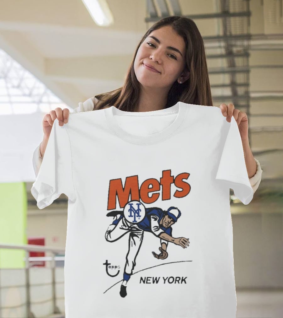MLB Topps New York Mets Cartoon Raglan T-Shirt