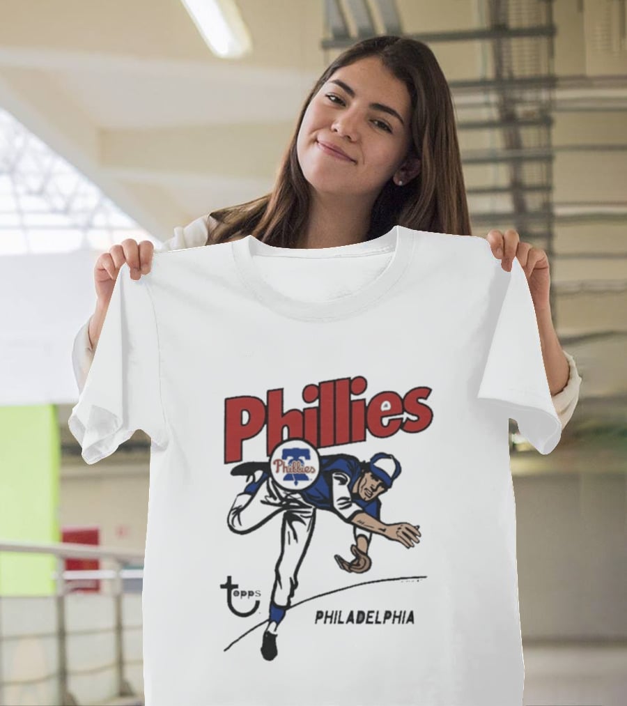 Philadelphia Phillies Topps Raglan MLB Cartoon T-Shirt
