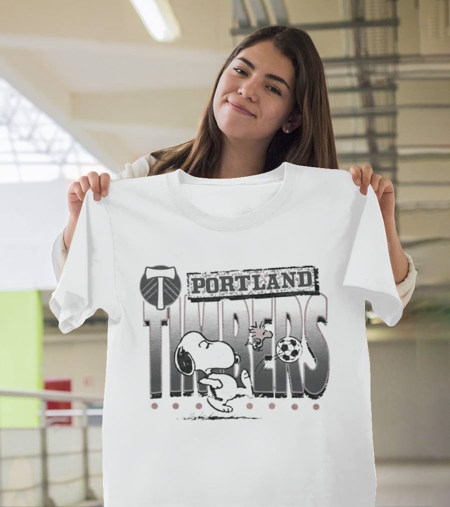 Peanuts Snoopy Portland Timbers Soccer Collaboration T-Shirt