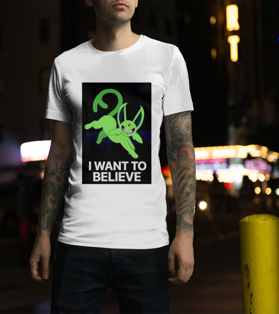 Shiny Espeon I Want To Believe Paranormal T-Shirt
