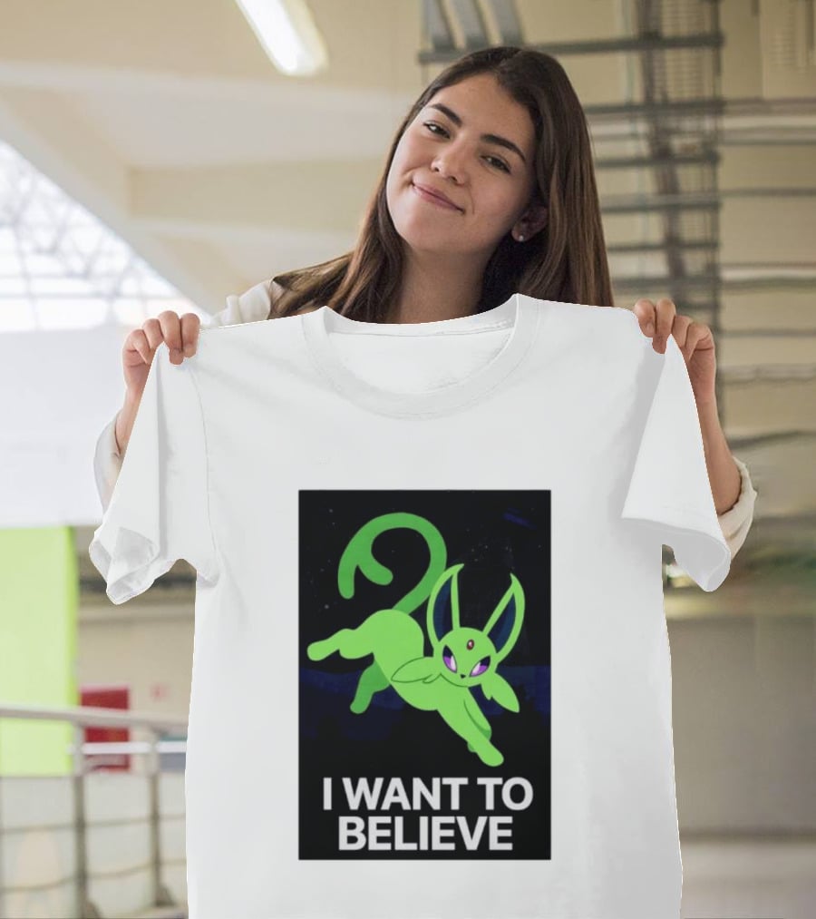 Shiny Espeon I Want To Believe Paranormal T-Shirt
