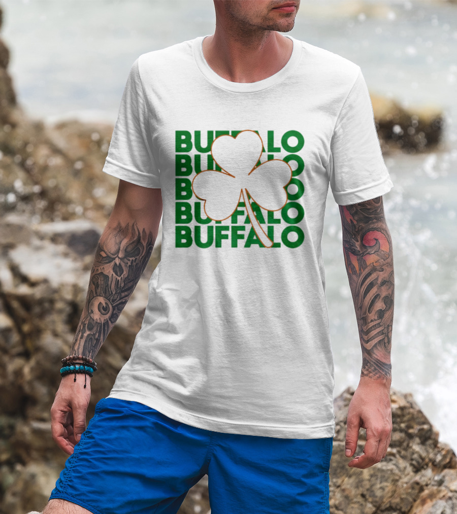 Lucky Buffalo Bills St. Patrick's Day Clover T-Shirt