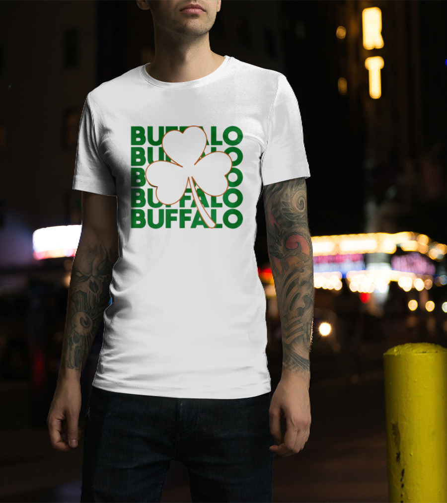 Lucky Buffalo Bills St. Patrick's Day Clover T-Shirt
