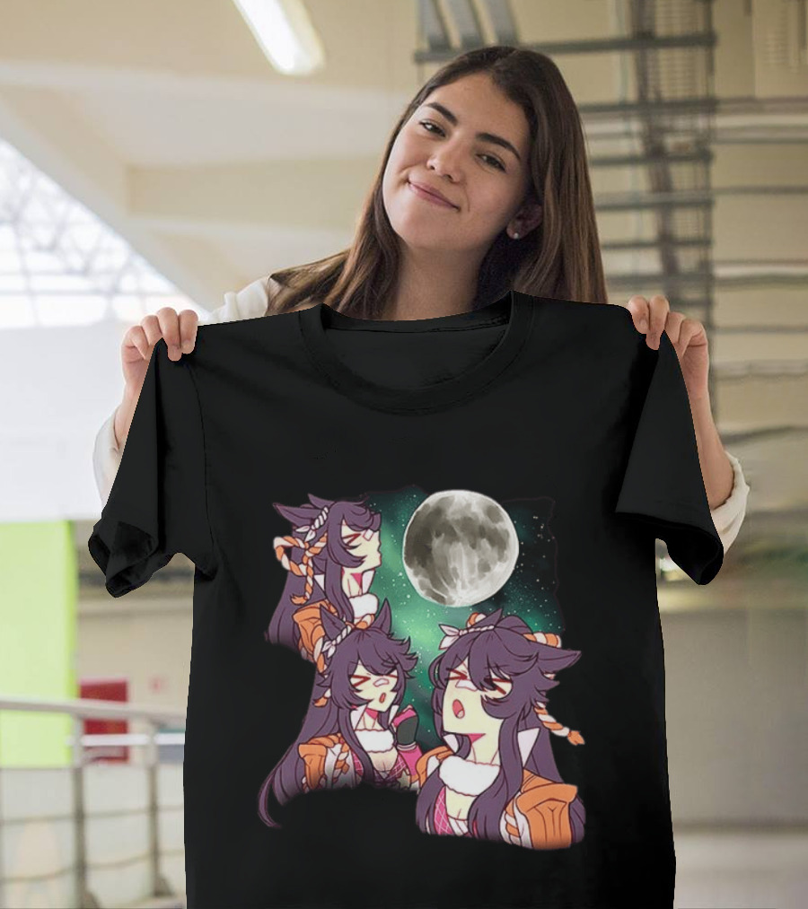 Agnes Tachyon Anime Character Three Wolf Moon Meme T-Shirt
