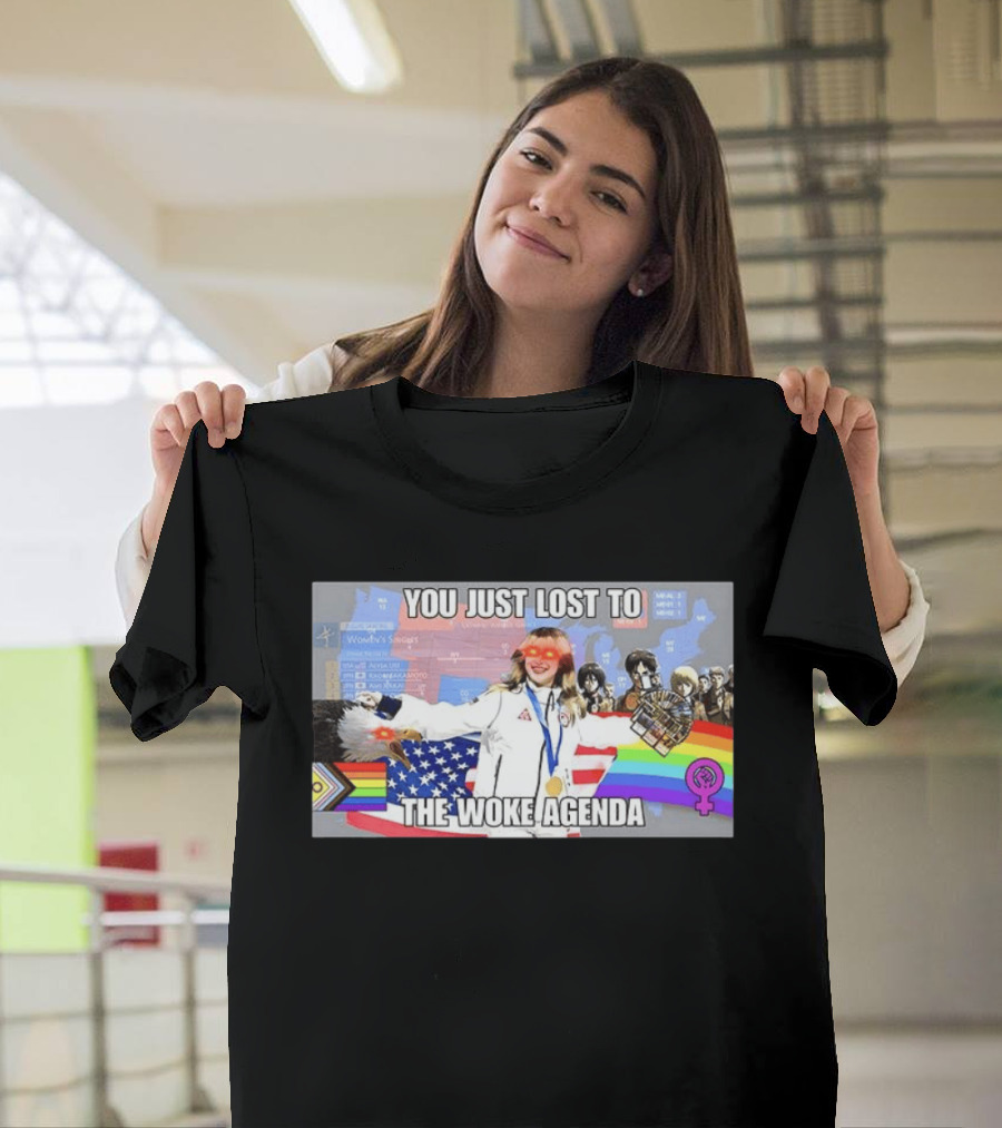 You Just Lost To The Woke Agenda Alysa Liu Rainbow Flag Anime Character Feminist T-Shirt