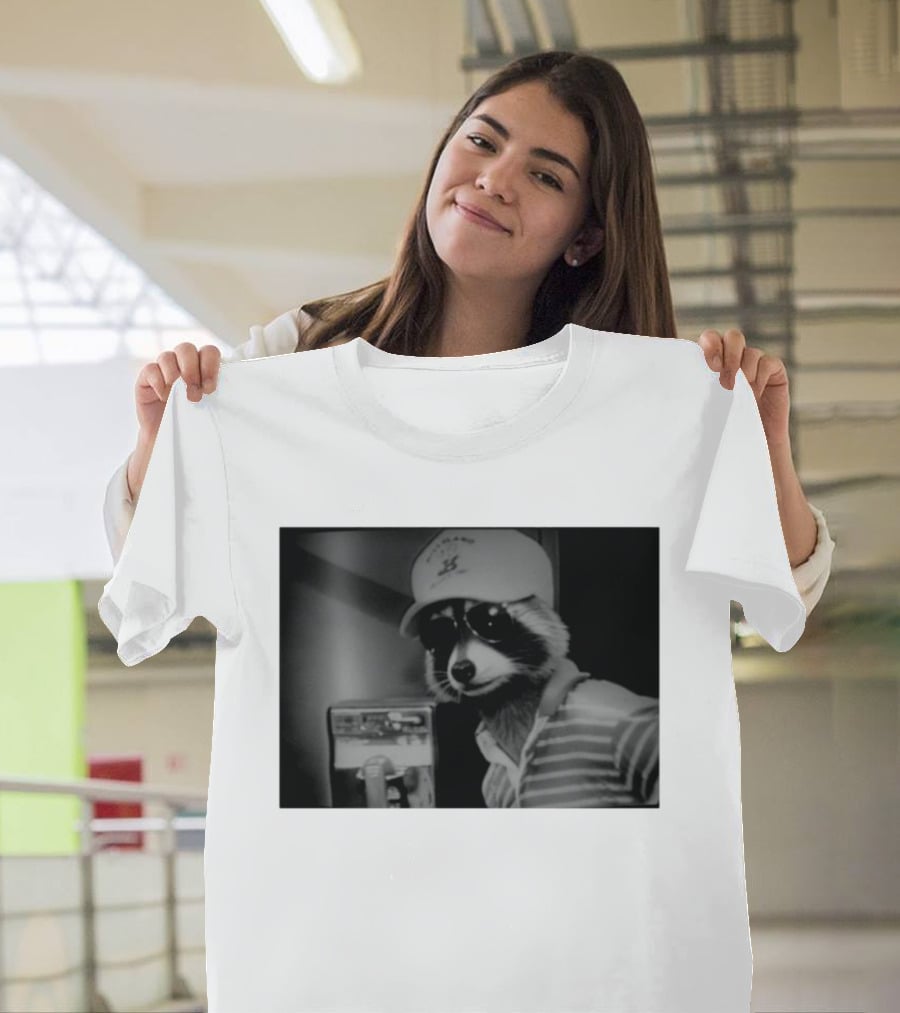 Rascal Plauche Raccoon With Hat And Sunglasses T-Shirt