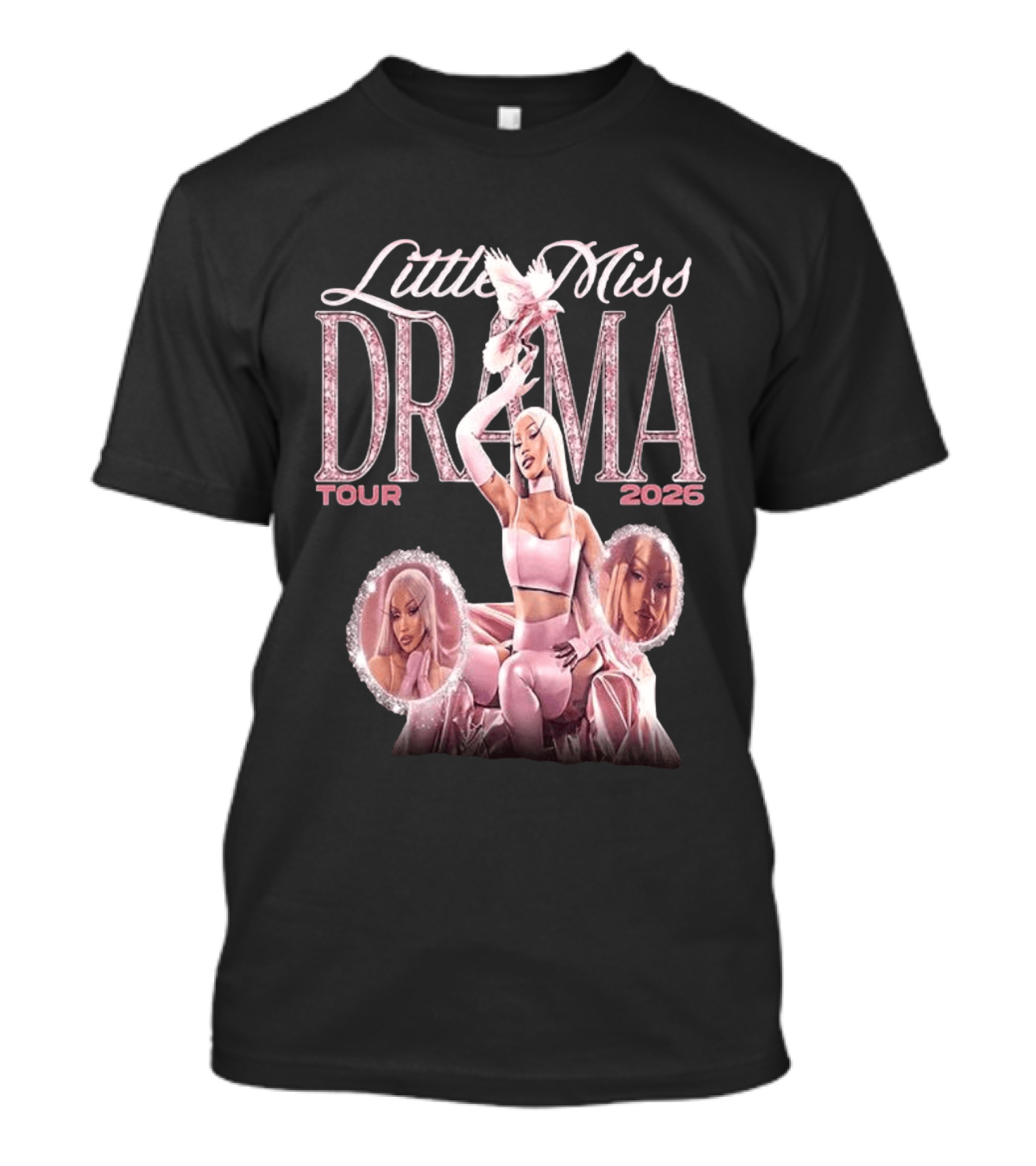 Little Miss Drama Tour 2026 Cardi B Pink Outfit Trio T-Shirt