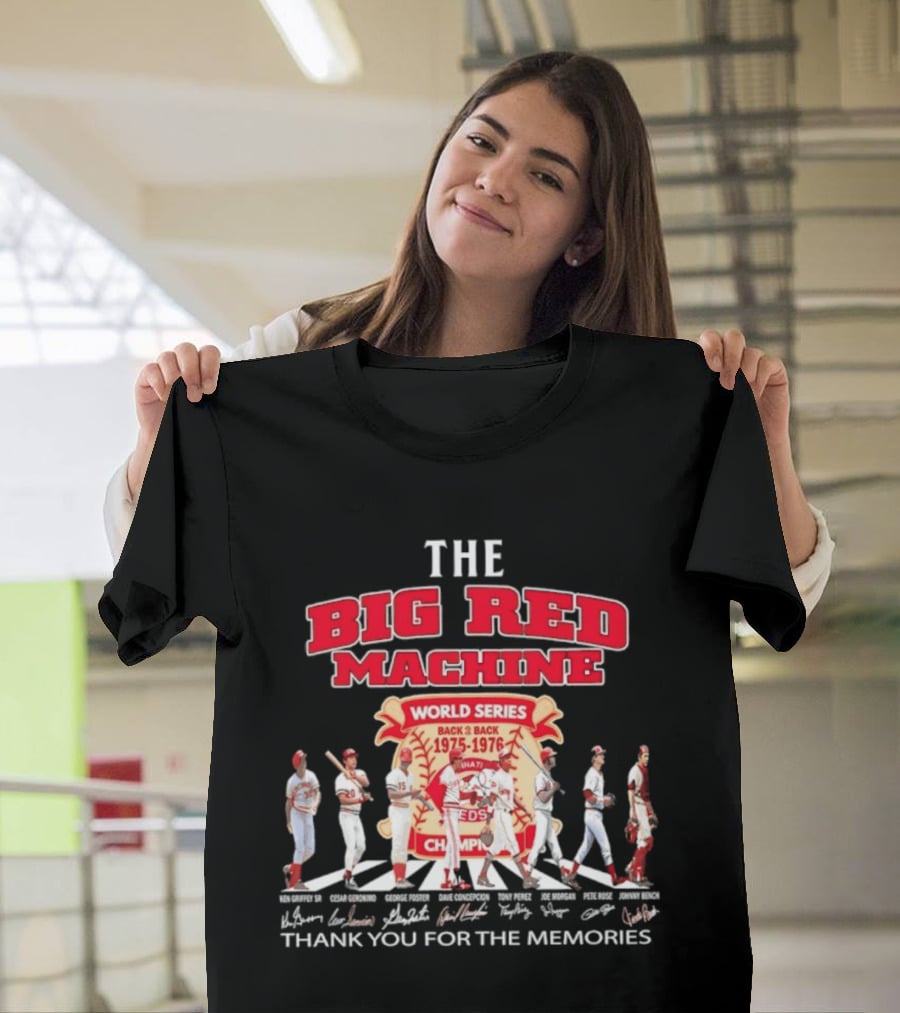 The Big Red Machine Cincinnati Reds World Series Champions Back 2 Back 1975 1976 Thank You For The Memories T-Shirt