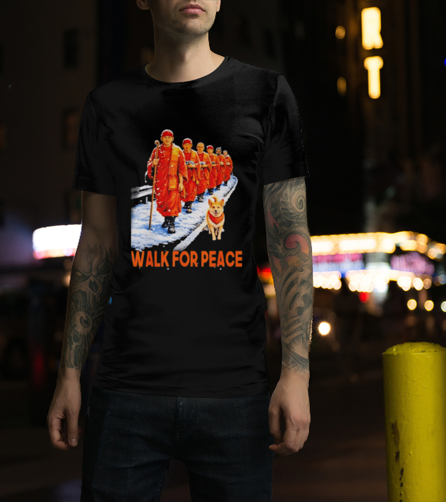 Walk For Peace 2026 Monks And Aloka Dog T-Shirt