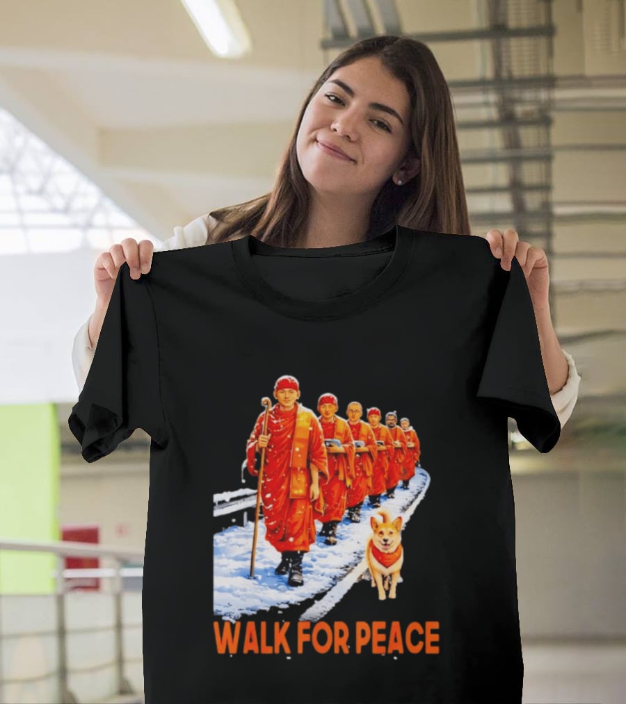 Walk For Peace 2026 Monks And Aloka Dog T-Shirt