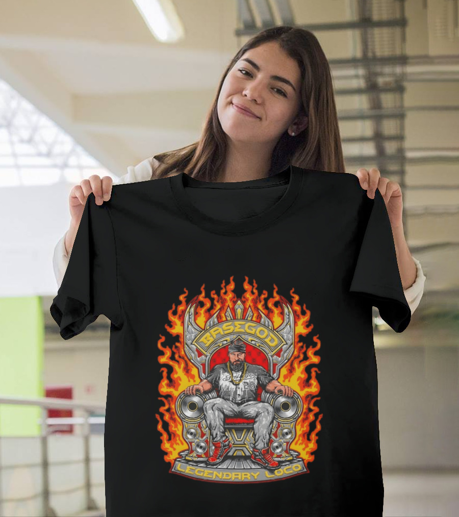 Basegod Legendary Loco Throne Flames Urban Fashion T-Shirt