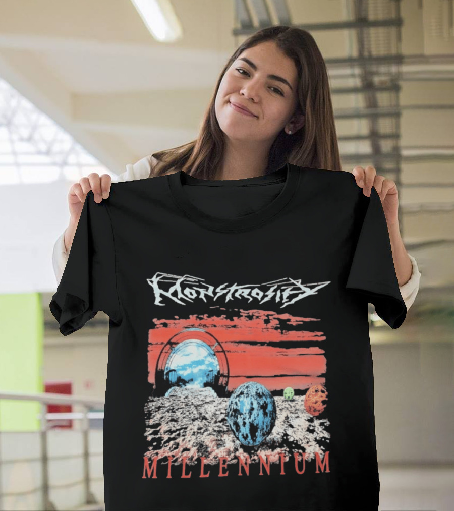 Monstrosity Millennium Sci Fi Landscape Portal And Planets T-Shirt