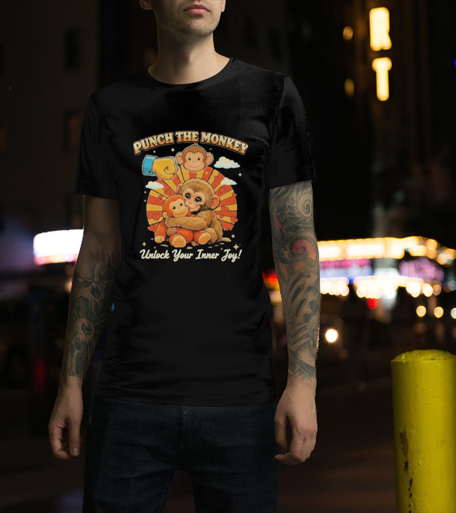 Punch The Monkey Hug Adorable Monkeys Unlock Your Inner Joy Fun T-Shirt