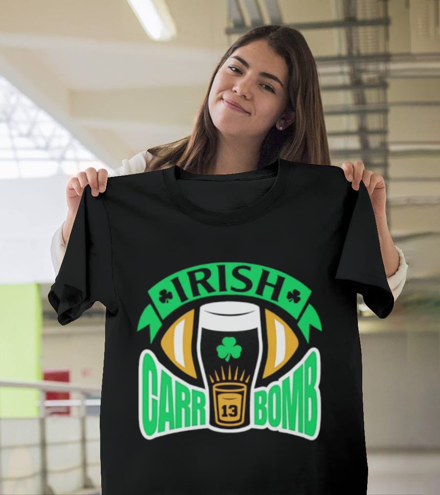 Irish Carr Bomb Football Beer Pint 13 Shamrock Luck T-Shirt