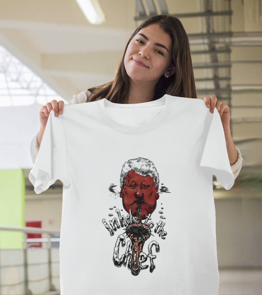 Inhale To The Chief Bill Clinton Caricature Smoking Pipe T-Shirt