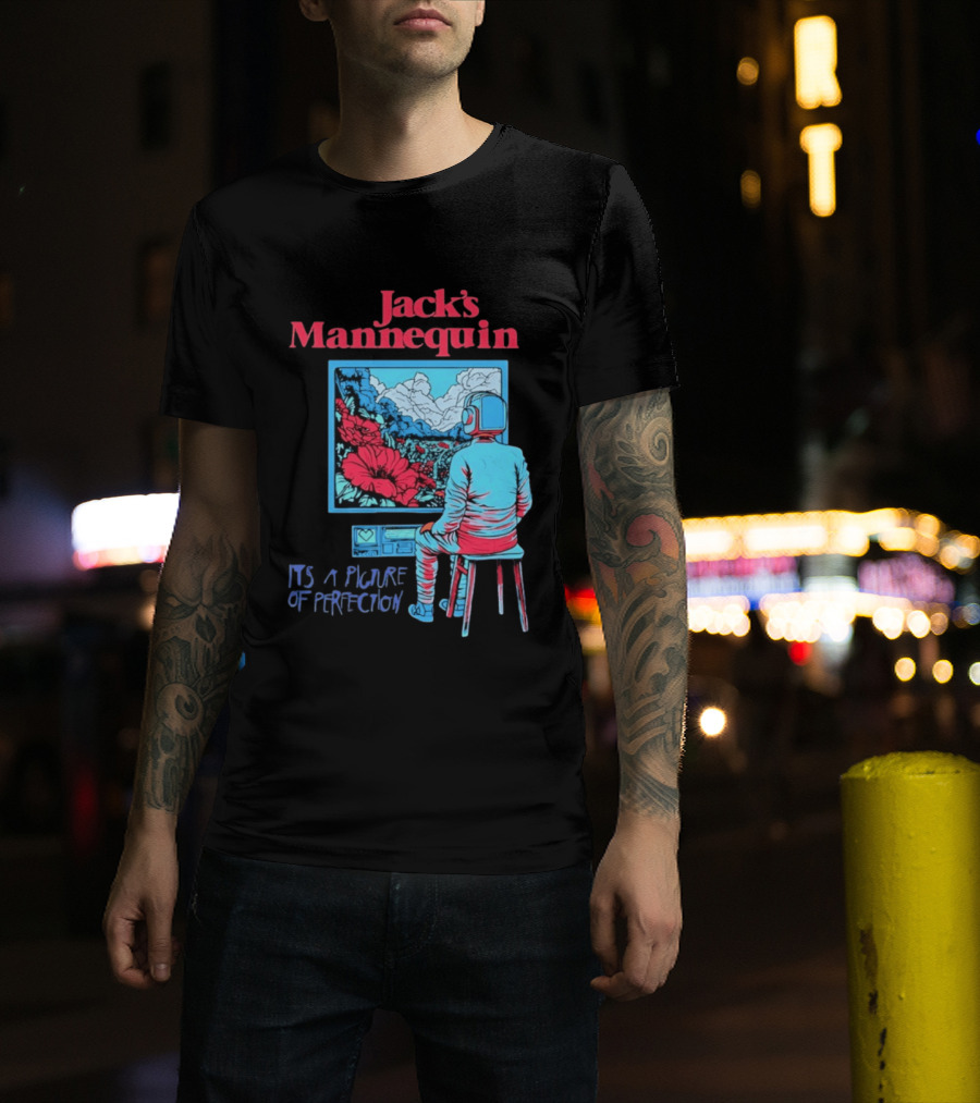 Jack's Mannequin It's A Picture Of Perfection Vibrant Robot Art Scene T-Shirt