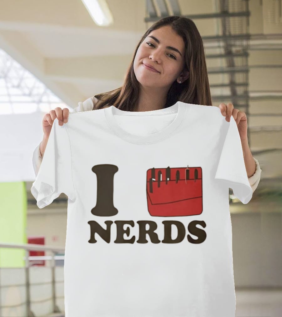 I Heart Red Pocket Nerds Cat Valentine T-Shirt