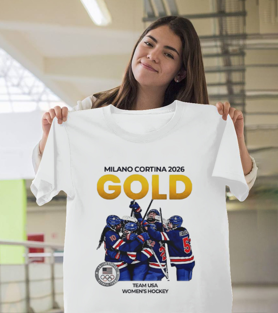 Milano Cortina 2026 Gold Team USA Women's Hockey T-Shirt