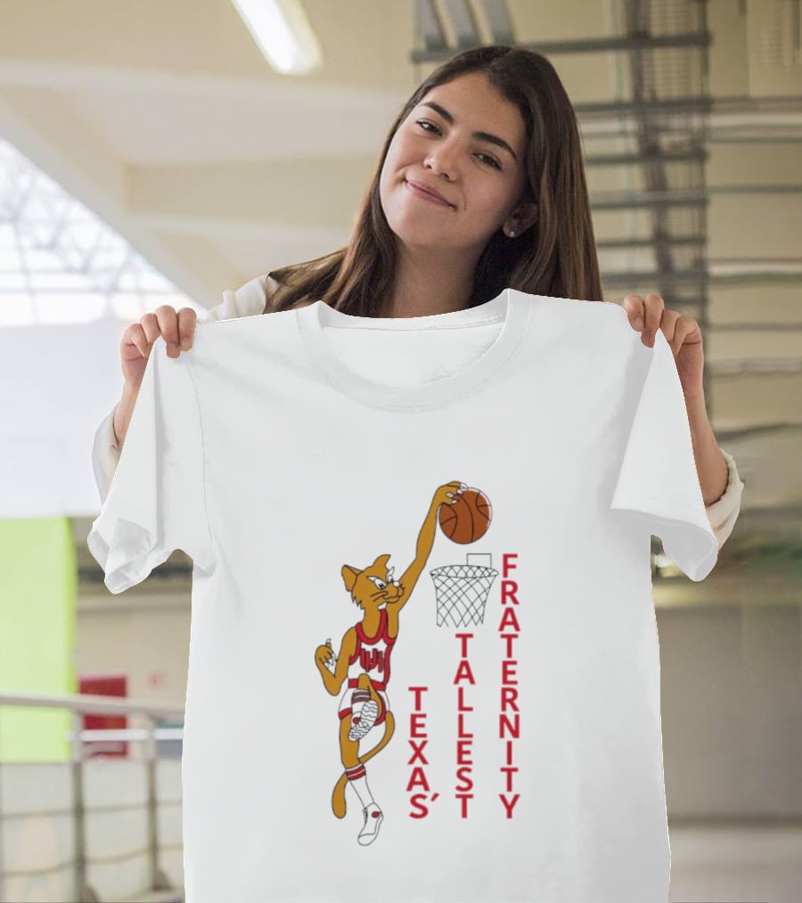 Texas' Tallest Fraternity Cat Basketball Dunk T-Shirt