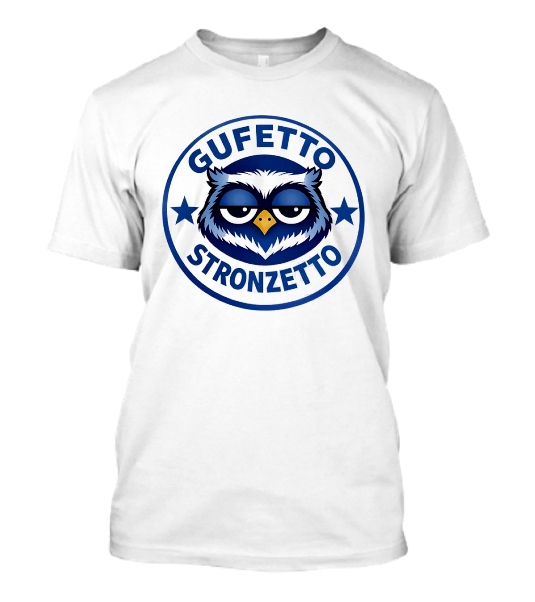 Gufetto Stronzetto Owl Blue Circle T-Shirt