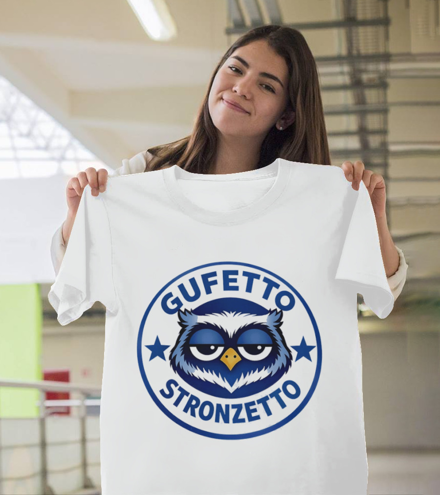 Gufetto Stronzetto Owl Blue Circle T-Shirt
