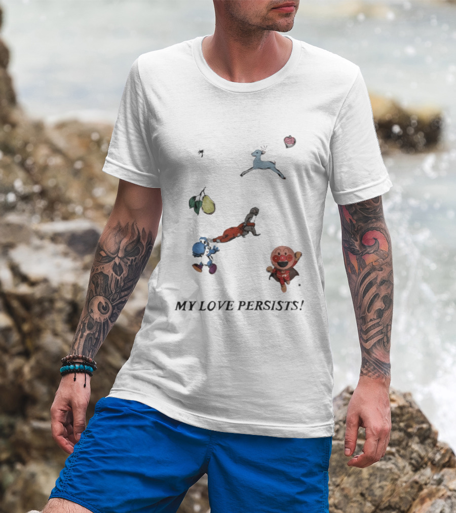 Monkey Punch Anpanman Yoshi My Love Persists Deer Fruit T-Shirt