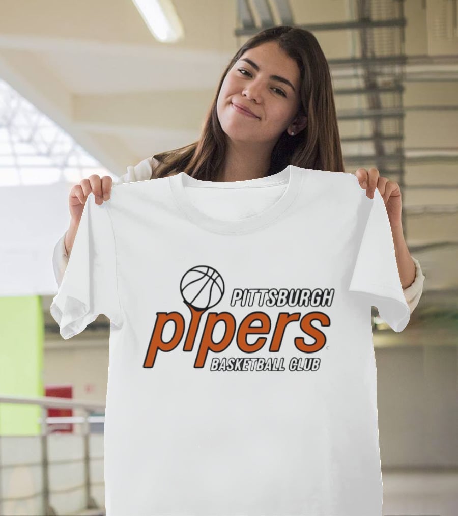 Pittsburgh Pipers Basketball Club Retro Team Branding T-Shirt