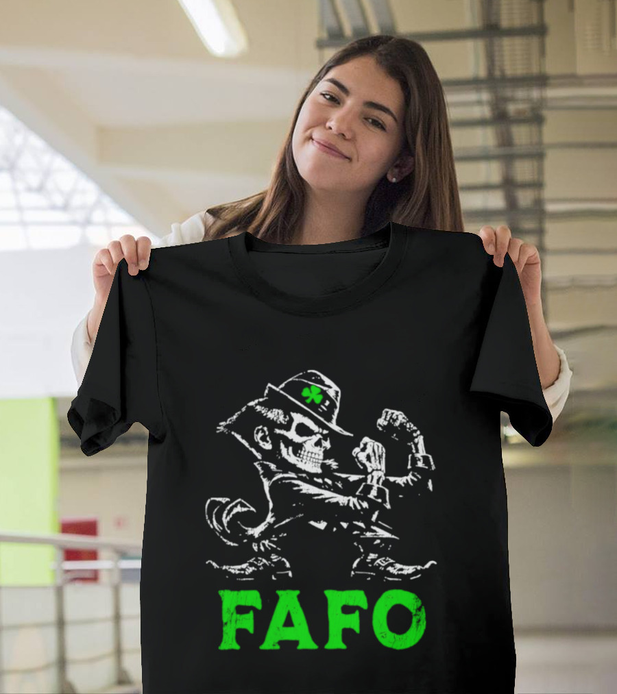 FAFO Skeleton Leprechaun Flexing St Patrick's Day T-Shirt