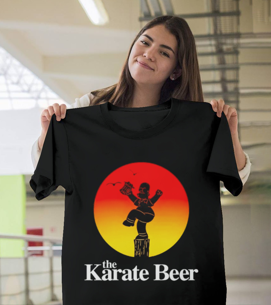 The Karate Beer Sunset Crane Pose Beer T-Shirt