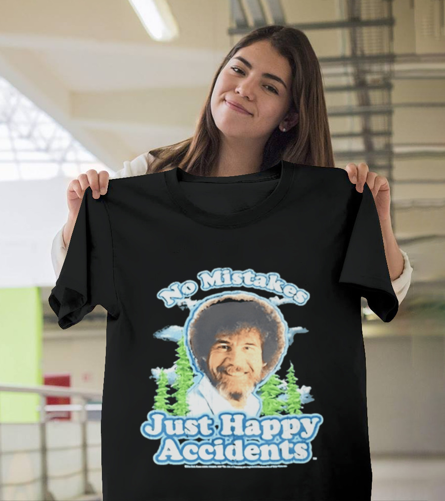 No Mistakes Just Happy Accidents Bob Ross Forest T-Shirt