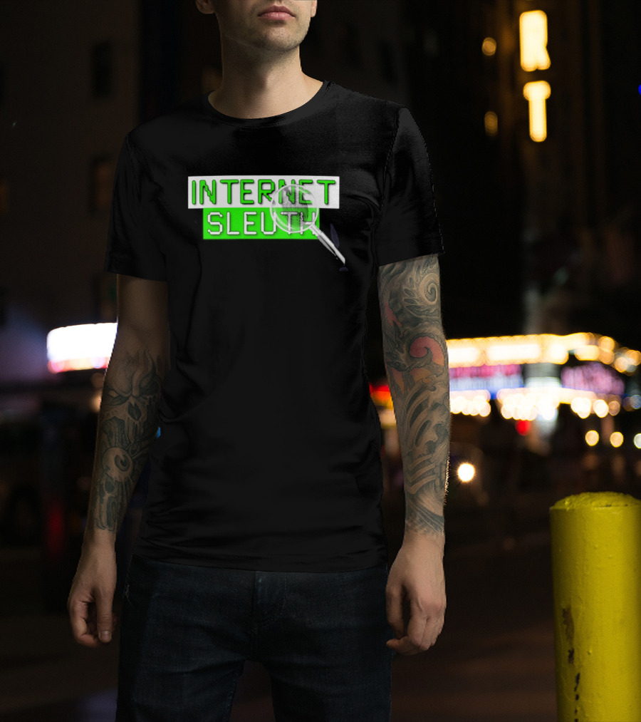 Internet Sleuth Magnifying Glass Green T-Shirt