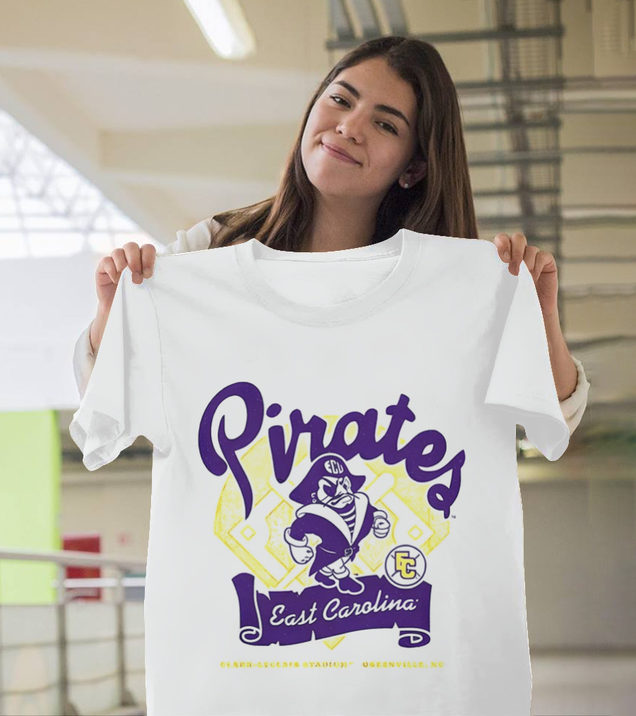 East Carolina Pirates ECU Bold Mascot And Shield T-Shirt