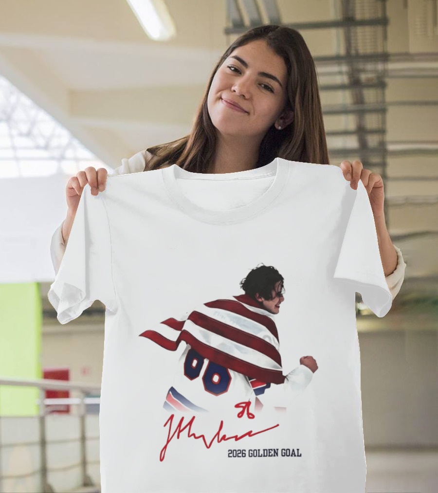 Jack Hughes USA Hockey 2026 Golden Goal Milano Cortina T-Shirt