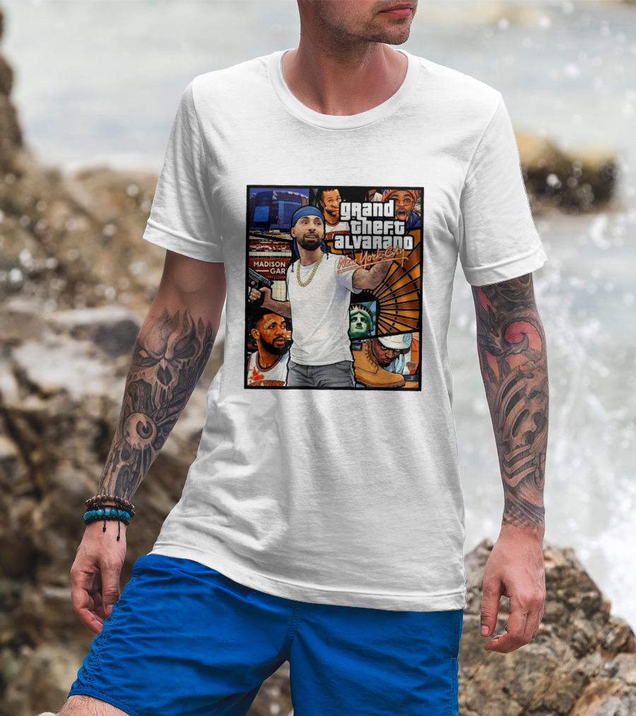Grand Theft Alvarado New York City Madison Square Garden Statue Of Liberty T-Shirt