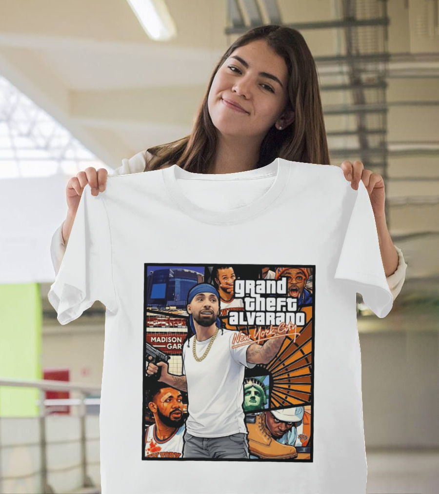 Grand Theft Alvarado New York City Madison Square Garden Statue Of Liberty T-Shirt