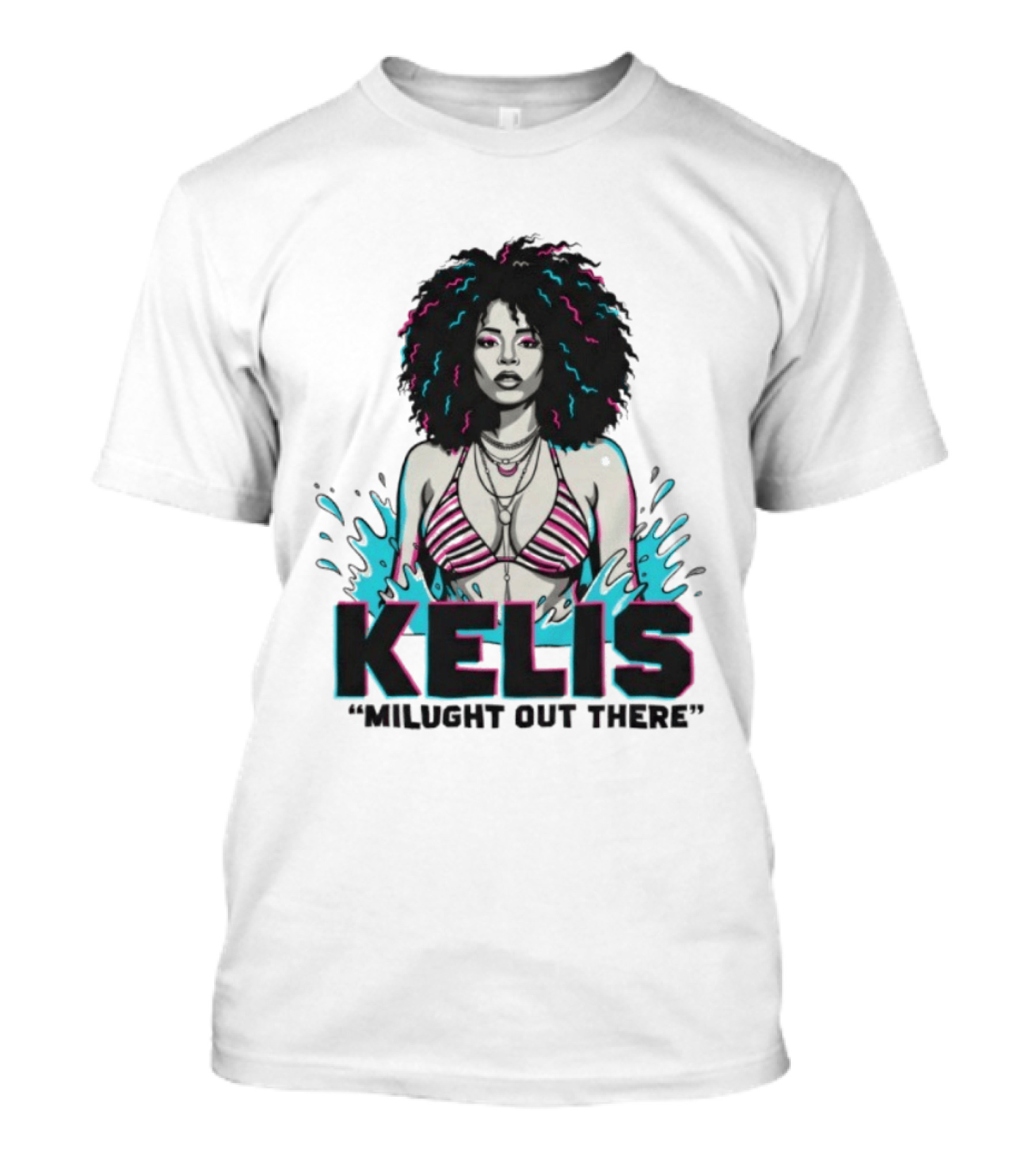 Kelis Milught Out There Striped Bikini T-Shirt