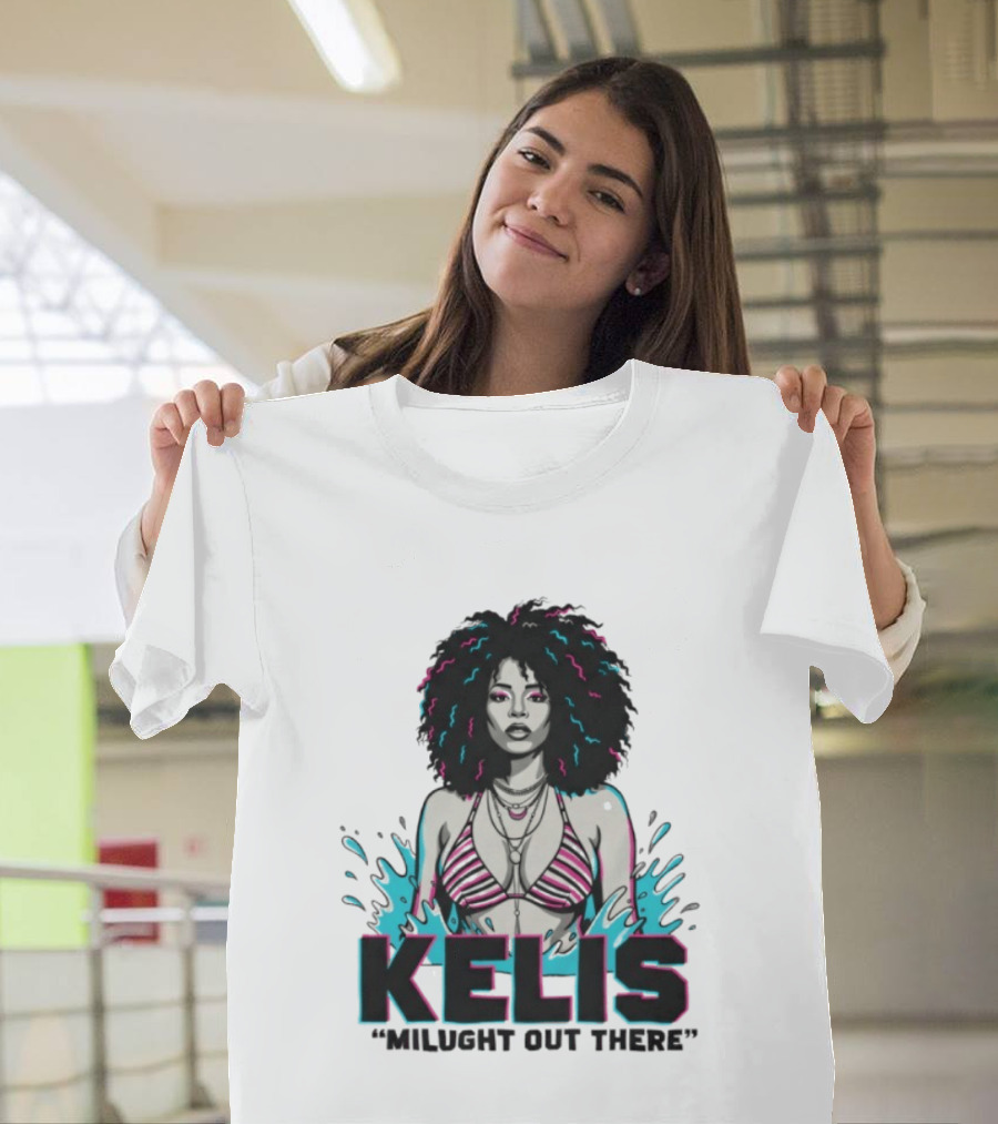 Kelis Milught Out There Striped Bikini T-Shirt