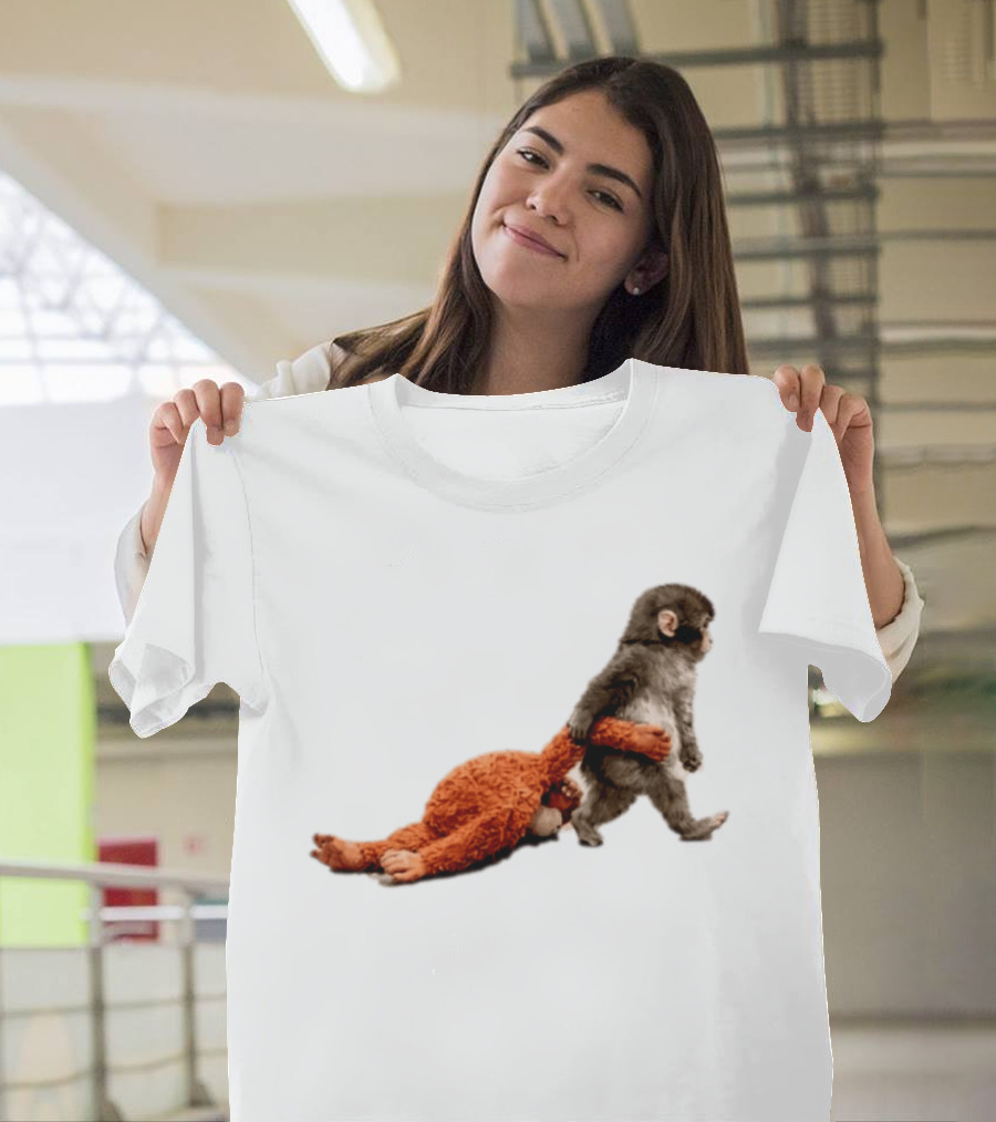 Punch The Monkey Baby Monkey Dragging Toy T-Shirt