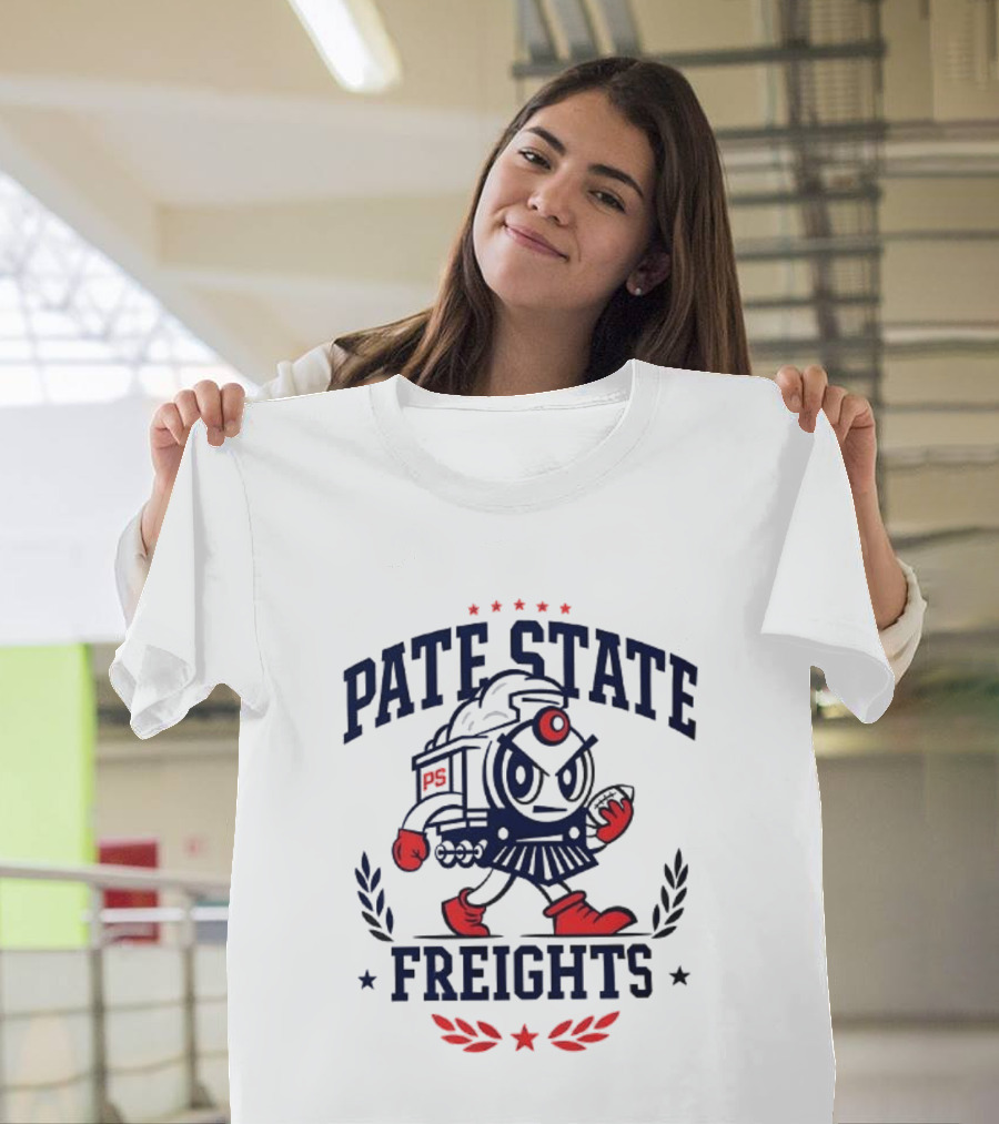 Pate State Freights Train Football T-Shirt