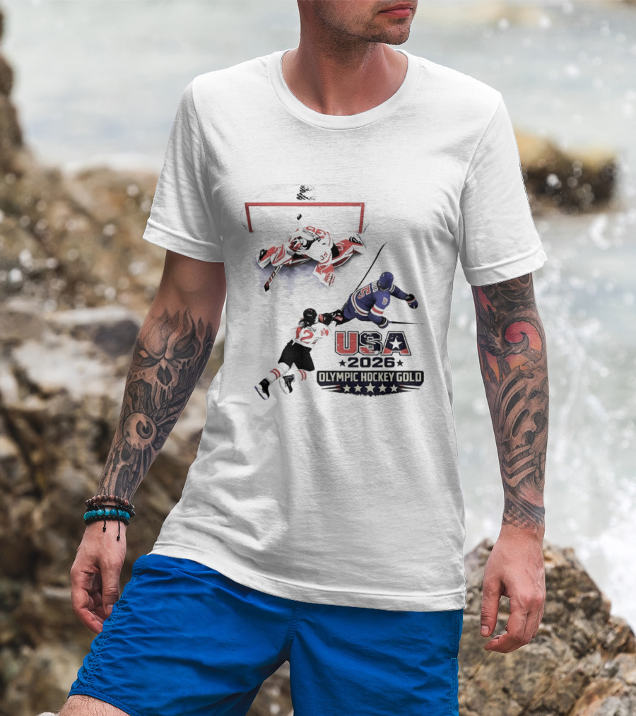USA 2026 Olympic Hockey Gold Milano Cortina American T-Shirt