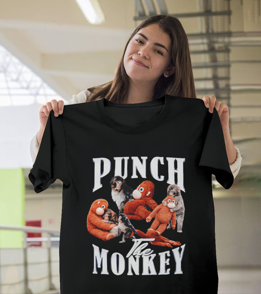 Punch The Monkey Stuffed Animal Toy Collection Playful T-Shirt