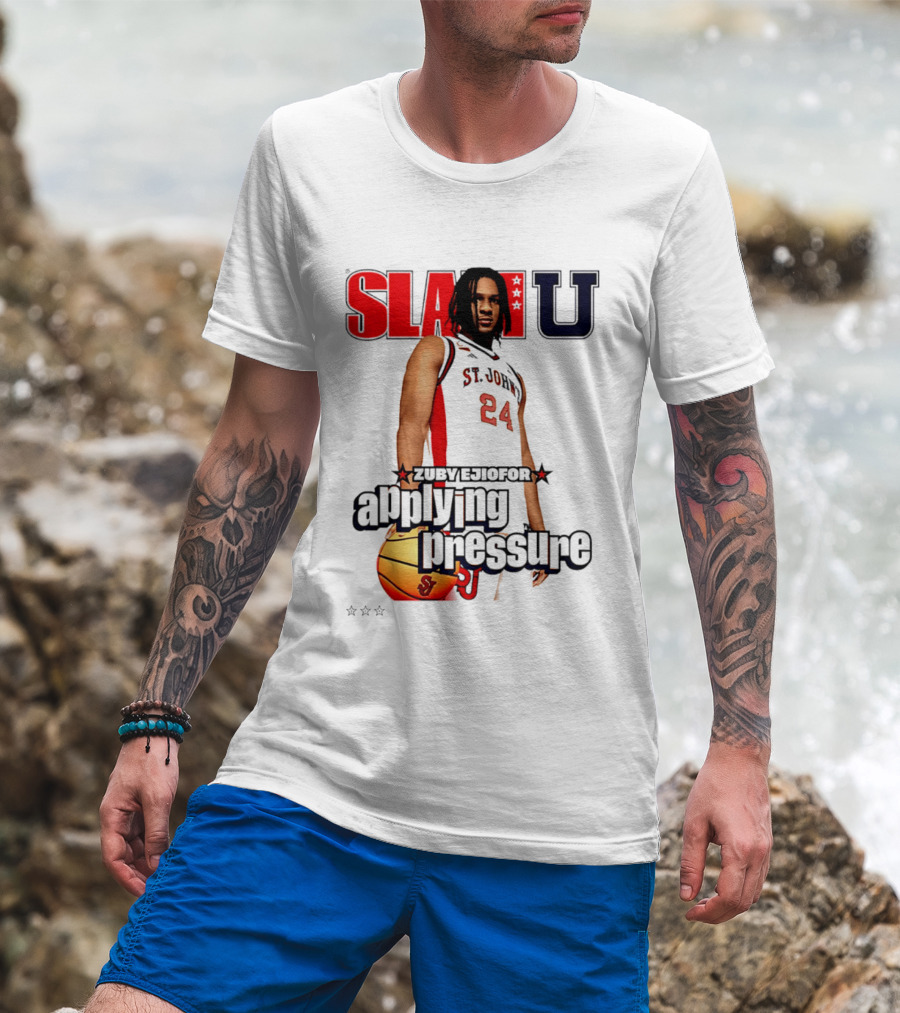 Zuby Ejiofor St. John's Red Storm SlamU Basketball Applying Pressure T-Shirt