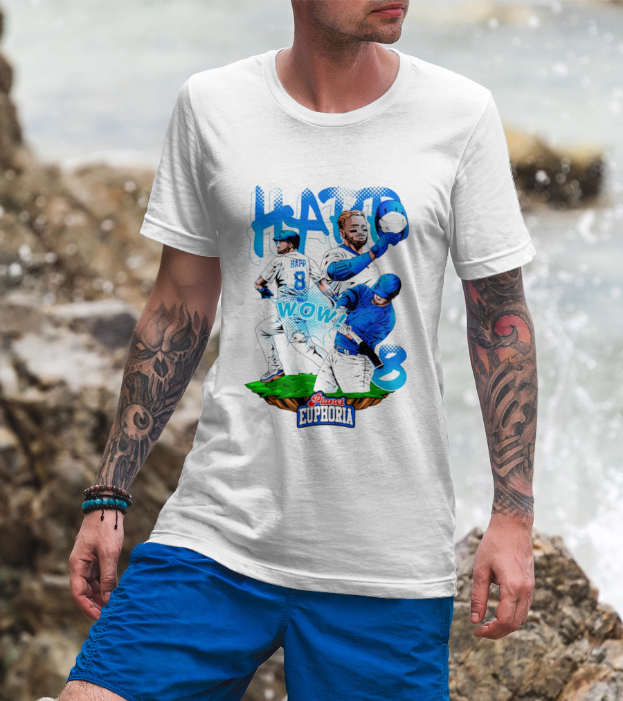 Planet Euphoria Ian Happ WOW 8 Chicago Cubs T-Shirt