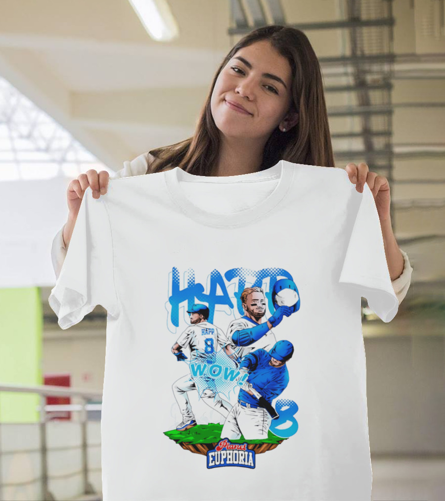 Planet Euphoria Ian Happ WOW 8 Chicago Cubs T-Shirt
