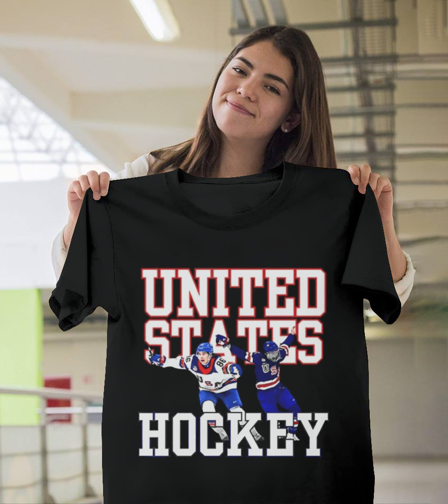 United States Hockey Players Celebration T-Shirt
