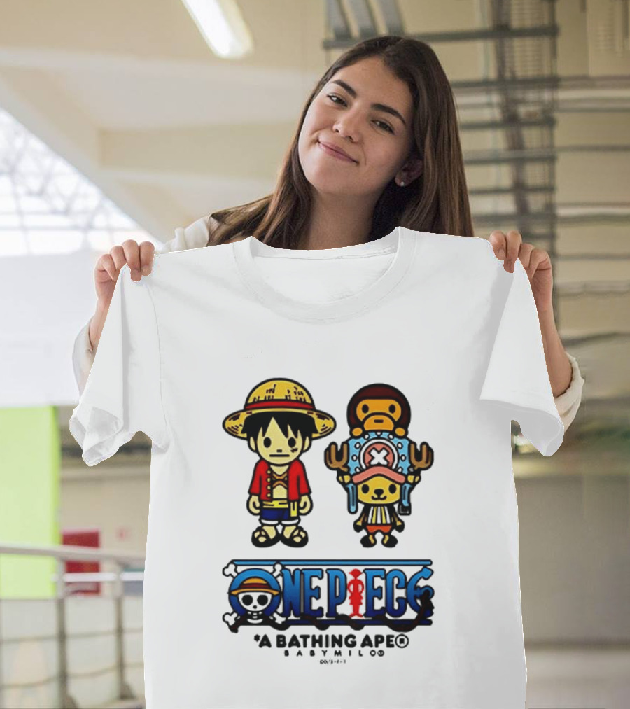 One Piece A Bathing Ape Baby Milo Collaboration Luffy And Tony Tony Chopper T-Shirt